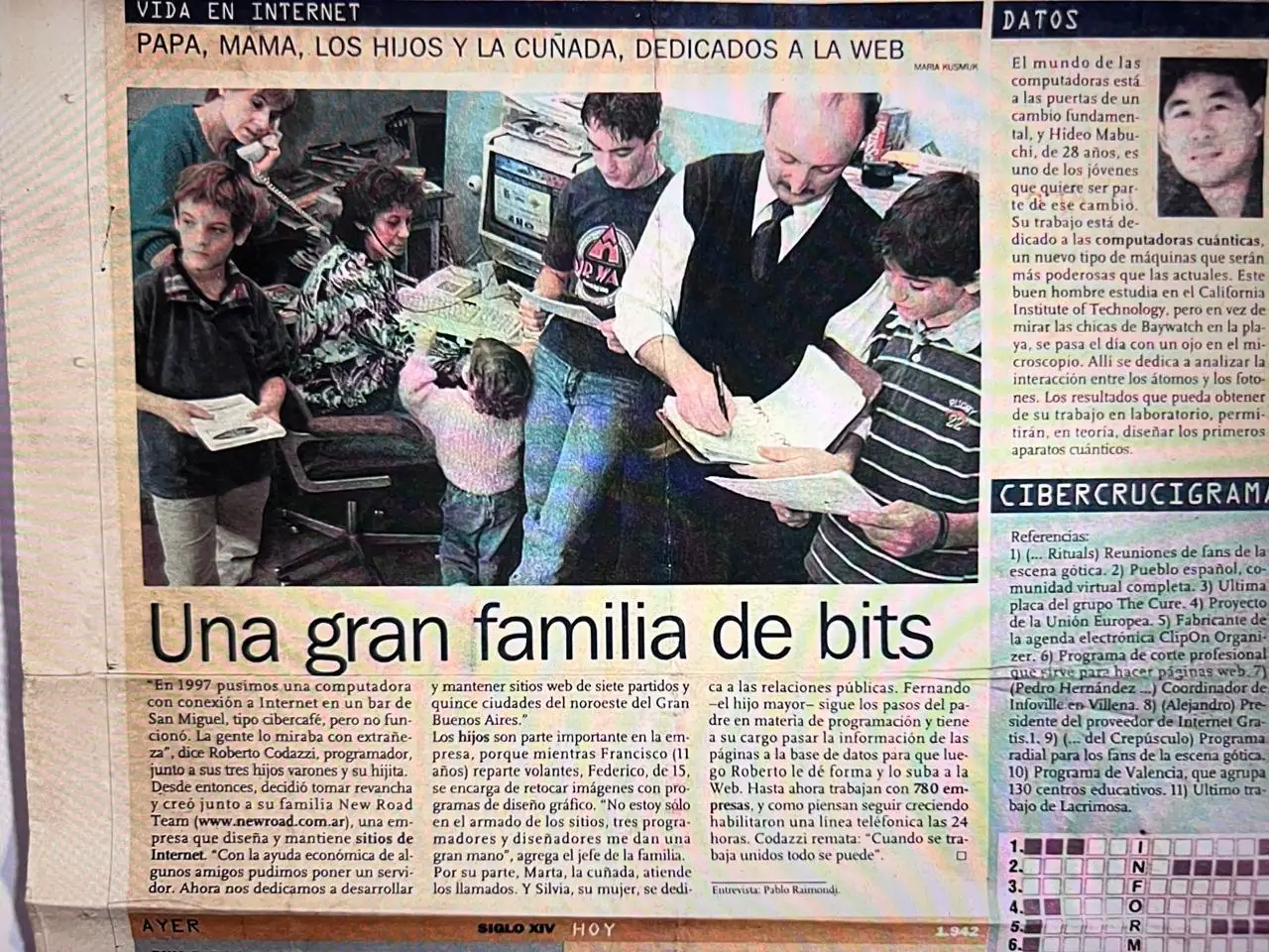 Recorte del diario Clarín de 1997 sobre Web Sobre Ruedas